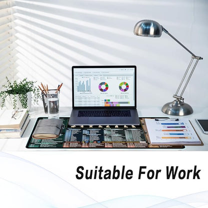 Excel,Word,Outlook,Windows,PowerPoint Cheat Sheet Mouse Pad,Extended Large XXL Office Shortcut Keyboard Desk Pad,Non-Slip Accessories Desk Mat 35.4" x 15.7"