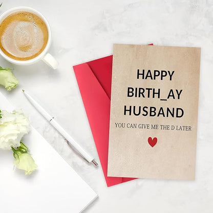 Funny Birthday Card Gift for Husband, Romantic Husband Birthday Card from Wife, Rude Birthday Husband, Unique Bday Card Decoration for Husband