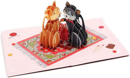 Liif Love Cats Valentines Day 3D Greeting Pop UP Card, Happy Cat Birthday Card, Anniversary, Thinking Of You, Just Because, Congratulations, Mother's Day - Kitten, Funny, Cute - For Cat Lover, Wife,