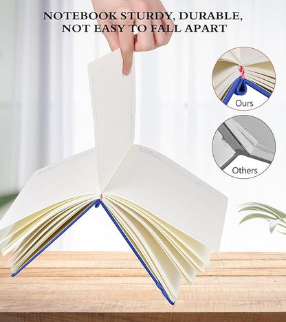 Lined Journal Notebook for Women and Men,Hardcover Leather Journaling Notebook for Writing,Travel,Business,Work and School,200 Pages A5 Notebook for Note Taking,Diary 5.9" × 8.5" - Dark blue