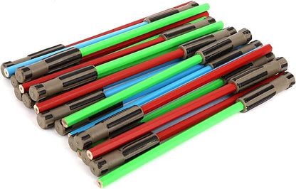 L LIFETIME Light Saber Pencils Party Favors, Star Fan Theme Goody Bag Supplies Blue Red Green with 3D Eraser Top for Boys Girls Adults Teen Tween Gift Birthday Celebration (3)