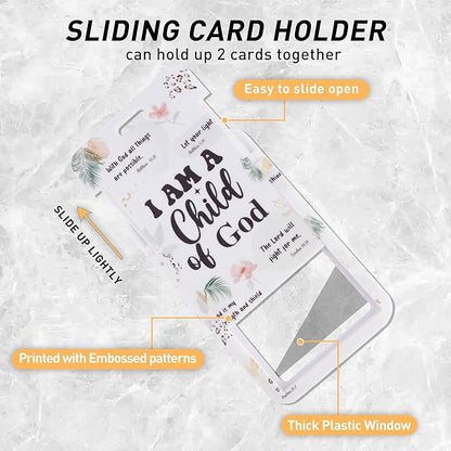 Christian Lanyard with ID Holder, I Am a Child of God Bible Verse Badge Holder with Beaded Adjustable Lanyard, Christian Gifts for Pastors Teachers Students