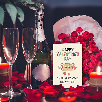 Funny Valentines Day Card Gifts for Him Boyfriend, Naughty Valentine's Day Gifts for Men, Unique Valentines Day Cards for Husband, Taco Vday Cards