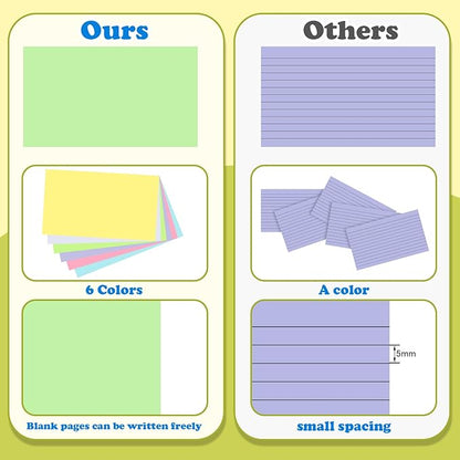240 Count Colored Blank Index Cards 3x5 Inches Flash Cards Flashcards Heavy Weight Note Cards for Studying School Office Supplies