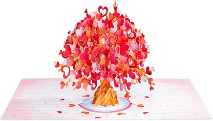 Paper Love 3D Heart Tree Pop Up Card, With Detachable Popup Keepsake, Gift for Birthday, Anniversary, All Occasion - Oversized 10" x 7" Cover - Includes Envelope and Note Tag