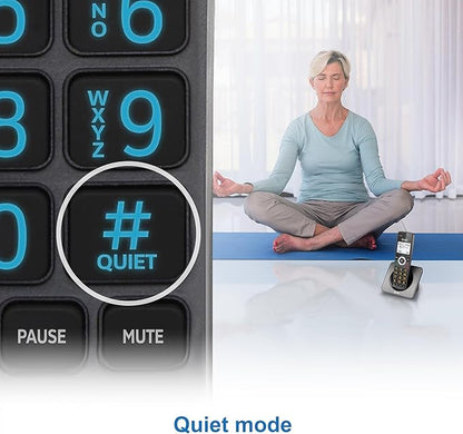 AT&T GL2101-5 DECT 6.0 5-Handset Cordless Home Phone with Call Block, Caller ID, Full-Duplex Handset Speakerphone, 2" White Backlit Display, Lighted Keypad (Graphite & Black)