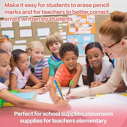 Sukh Cap Erasers for Pencils Pulk - Pencil Top Erasers Cap Erasers Toppers for Latex Free Assorted Colors School Supplies for Teachers Sudents Classroom Home and Office (Pack of 100)