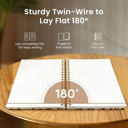 Lined Spiral Notebook Journal for Work, 300 Pages Thick B5 (7.1"x10") College Ruled Journal for Women & Writing, Hardcover Notebook for Note Taking, Perfect for Office Home School Supplies, Leopard