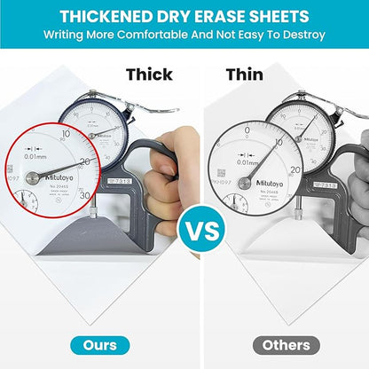 Dry Erase Board Sticker- Whiteboard Stickers-8.27''x11.69'' Removable Dry Erase Sheets- Fridge Dry Erase Paper for Wall/Desk/Refrigerator/Door/Locker/Home/Office/Classroom (White-2Pcs)