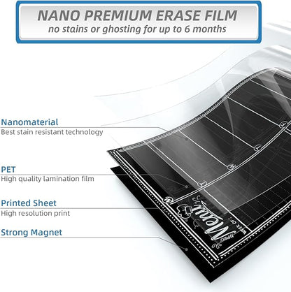 JJPRO Magnetic Dry Erase Menu Blackboard for Fridge-Weekly Meal Planner Chalkboard with Notepad Blackboard Set for Kitchen Refrigerator-Refrigerator Organizer with Menu Planning Board