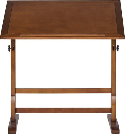SD Studio Designs Vintage Rustic Oak Top Adjustable Drafting Craft Drawing Hobby Table Writing Studio Desk, 36''W x 24''D