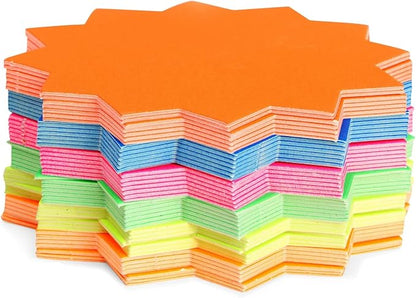 Juvale 120-Pack Bulletin Board Decorations, Blank Cutouts, Starburst Signs for Retail, Office Supplies, Sales, Poster Boards, Bulletin Cutouts, and Classroom Tags (6 Colors, 4x4 in)