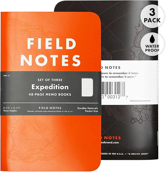 Field Notes | Expedition Edition 3-Pack | Waterproof Notebook