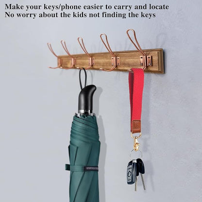 Fishent Stretchy Wristlet Keychain,Braided Cute Wrist Lanyards for Keys, Key Chain Holder for Women Men, Wrist Strap Keychain for Car Keys Phone Camera Wallet ID Badges Card (Red)