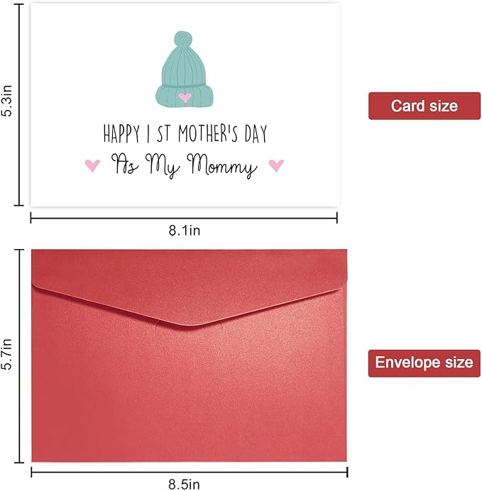 Funny 1st Mothers Day Card for Daughter Wife, Cute First Mothers Card from Baby Toddler, New Mom Card, Happy 1st Mothers Day Card As Mummy Card
