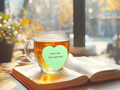 Mini Skater 2 Pack Kraft Paper Sticky Notes Heart Shaped Self-Stick Blank Book Tabs Paper Markers Sticky Notes Pad 100 Sheets Index Sticker (Light Green)