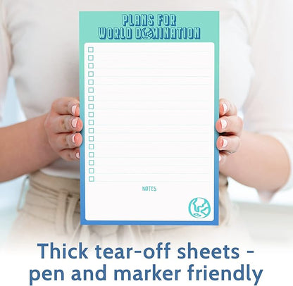 2 Funny To Do List Notepads - Set of Two 50 Sheet 5.5 x 8.5” Note Pads for Daily and Weekly Tasks, Planner Organizer, and Checklists - Fun Coworker Gifts, Humorous Office Supplies to Track Tasks