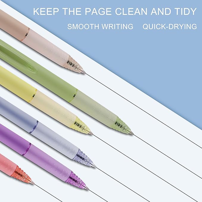 WY WENYUAN Cute Pens, 12-Pcs Pastel Ballpoint Pens Bulk, Fine Point Smooth Writing Pens, Colorful Best Gift Pens, Black Ink 1.0 mm Journaling Pen, Pens Office Supplies for Women & Men, Note Taking