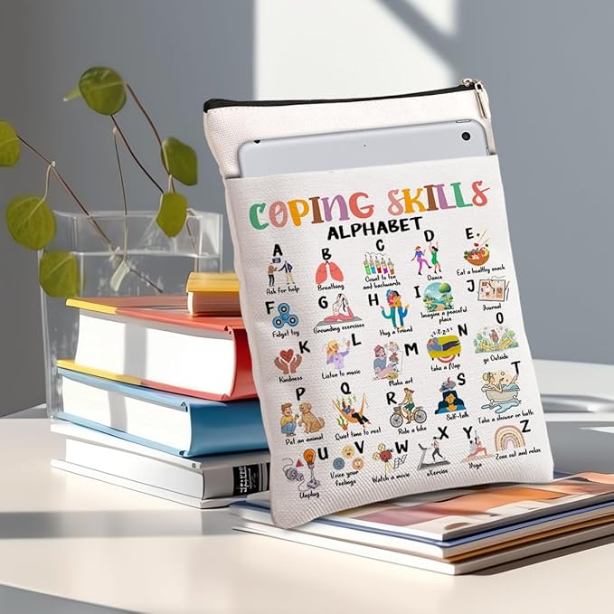 Book Themed Gifts Waterproof Book Sleeve Book Pouch Funny Reading Gifts SLP gifts Speech Therapy Gifts for Women Book Covers for Paperbacks Book Accessories Book Protector with Zipper and Front Pocket