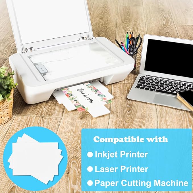 100 Pack White Cardstock Paper 5x7 Blank Cards, 250 GSM/92 lb Thick White Card Stock 5x7 for DIY Greeting Cards, Invitation Cards, Thank you cards, Blank Note Cards Cardstock Printer Paper for Crafts