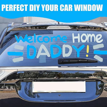 Window Chalk Markers for Cars Glass Washable, 8 Colors Jumbo Liquid Chalk Marker Pens with 15mm 3 in 1 Nib Wide Tip, Chalkboard Markers Car Window Paint Markers Pen for Auto, Mirror, Poster, Business