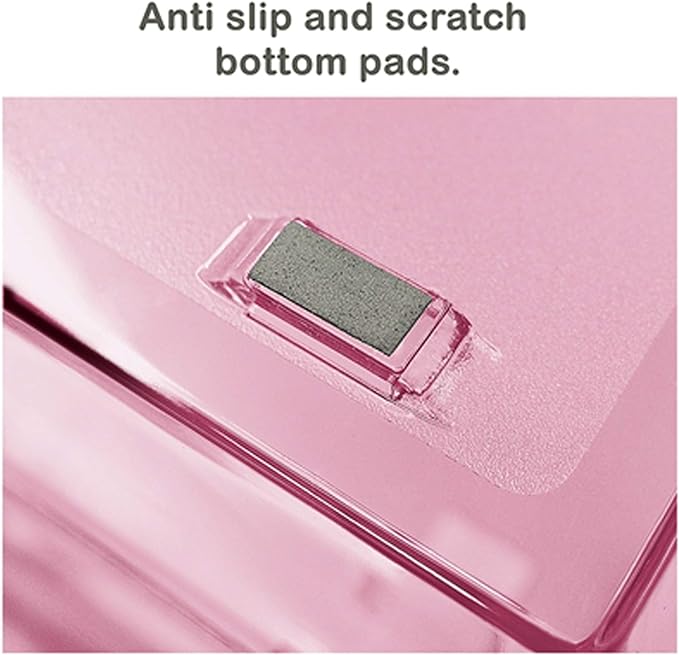 Acrimet 4 Tier Side Load Letter Tray Facility, Desktop File Organizer, A4 Letter Size Paper Organizer, Minimalist Storage Solution Paper Tray for Office, Home, Classroom (Plastic, Clear Pink Color)