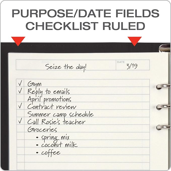 Oxford 6-Ring Professional Notebook, 7 x 9 Inch, Refillable Notebook, Writing Journal, Ivory Paper, 100 Sheets, Black Faux Leather Cover (90004)