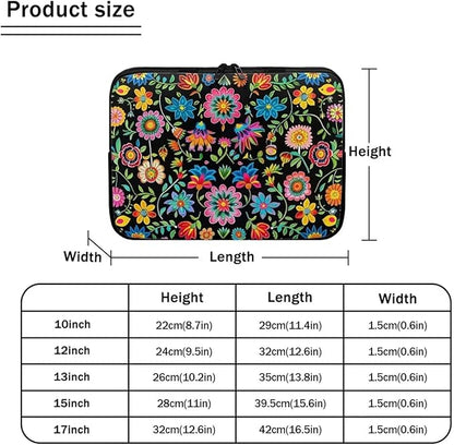 Colorful Flower Lap Top Case for Women Girls 13 inch Laptop Sleeve Portable Computer Sleeve Bag Portable Laptop Protector with Multiple Uses Ideal Gifts for Women Girls Tablet Bag