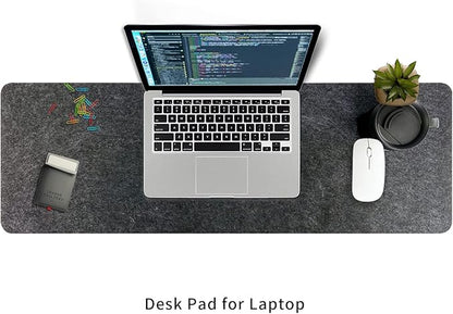 Felt Desk Mat | Computer Mat for Desk(36x12Inches) | Large Felt Mouse Pad and Keyboard Mat | Desk Protector for Office | Dark Gray