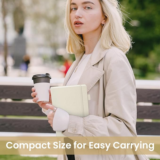 Lined Journal Notebook for Women & Men, Hardcover Leather Journal for writing, A5 College Ruled Notebook for Work & Note Taking, Perfect for Office School Home Supplies, 160 Pages, Beige Grey