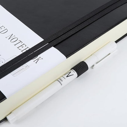 Journal Notebook Journal for Men/Women Journals for Writing A5 180Sheets 360Pages College Ruled Notebook 100gsm Lined Paper Leather Hardcover Journal 5.9'' X 8.4'' (Black)