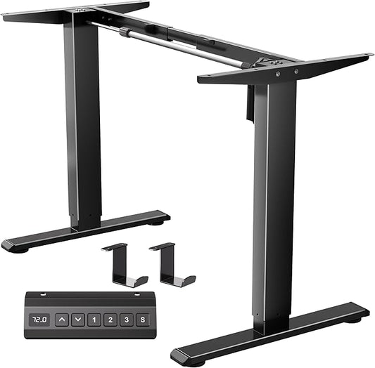 Electric Standing Desk Frame, Height Adjustable Table Legs with Memory Controller, Stand Up Desk Frame Up to 47.2", Ergonomic Standing Desk Base for Home and Office, Black Frame Only
