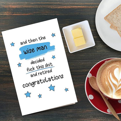 Qiliji Retirement Card - Funny & Congratulations for Men, Colleague