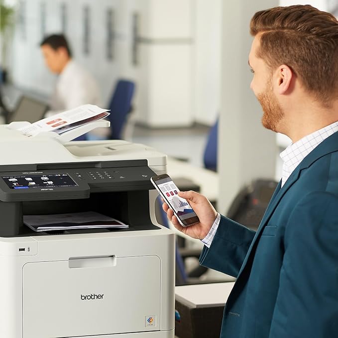 Brother MFC‐L8905CDW Business Color Laser All‐in‐One Printer, 7” Touchscreen Display, Duplex Print/Scan, Wireless, White