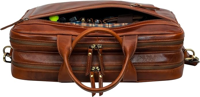 Marc Peter Laptop Bag Los Angeles I Leather Shoulder bag for 15.6 inch Laptop I Briefcase for men and women