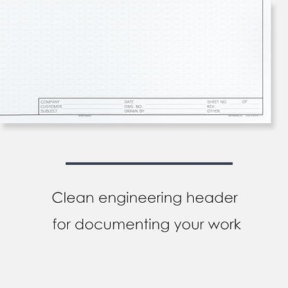 11" x 17" Isometric Graph Paper 50 Sheets Landscape - 0.25" Grid, Non-photo Blue, High Brightness, Drafting, Engineering, Art, 3D Design (3-Pack)