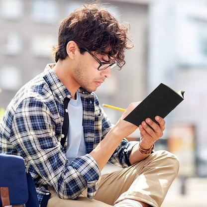 Thenshop 50 Pack Mini Pocket Kraft Notebooks Bulk 4 x 4 Inch Journal Notepads with Dot Memo Sketchbooks Writing Notepad for Party Favors Supplies(Black,Blank Page)