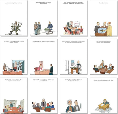 Funny Notepads with Sayings Sticky Funny Office Supplies to Do List Sarcastic Work Assorted Notepad for Workers, 12 Designs, 3 x 3.93 Inch(Novelty Style)