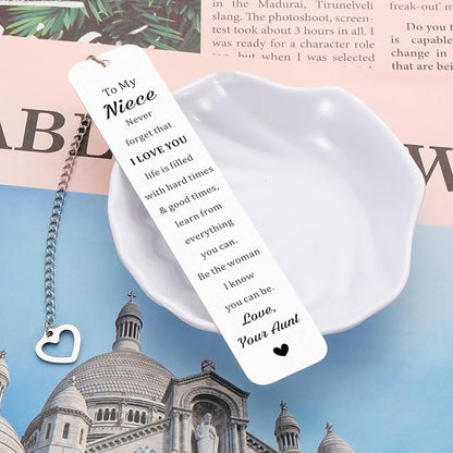 Niece Gifts from Auntie, Christmas Stocking Stuffers Gifts for Niece, Niece Gifts from Aunt, To My Niece Bookmark from Aunt, Birthday Gifts for Niece, Christmas Party Gifts for Niece, Aunt Niece Gifts