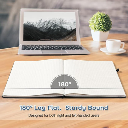 Blank Notebook, Hardcover Sketch Book, 8.5" x 11" Large Blank Journal, No Bleed Thick Paper Sketchbook for Drawing Art, Unlined Notebook Journal for Women Men, A4 Leather Sketchbook, Lay Flat, Navy