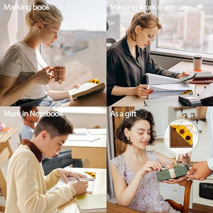 Personalized Leather Bookmarks, Fun & Cute Book Accessories for Reading Lovers, Unbreakable Page Markers for Women Men Girls Boys Student Teacher Kids Retirement Birthday Gifts (Blooming Sunflower)