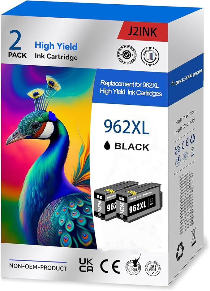 962XL Black 962 XL 962XL 9015e Printer Ink Cartridges for HP Printers Compatible for HP 962 XL HP962XL Ink Cartridges Combo Pack for Officejet Pro 9015 / 9015e 9025 / 9025e 9018 / 9018e 9010 / 9010e