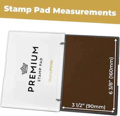Premium Stamp Pad Large Size 3.5" x 6" - for Traditional Rubber Stamps - Felt Pad Brown Color