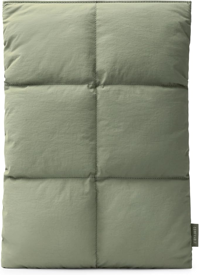 Comfyable Puffy Laptop Sleeve 15 Inch 16 Inch, Quilted Puffer Laptop Carrying Case for Women, Pillow Case Compatible for MacBook Air 15 in M3 2024 & MacBook Pro 16 in 2024 M4, 16 in Puff Cover, Green