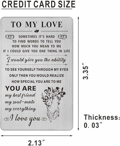 Resdink I Love You Gifts for Her Women, Romantic Wedding Anniversary Card for Girlfriend Wife, Female Love Valentines Day Birthday Gifts Card Woman Mini Note from Husband Boyfriend