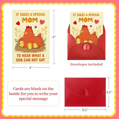 FaCraft Funny Mothers Day Card for Mom Thank You Gift Cards with Envelope, for Mother from Son Daughter Kids