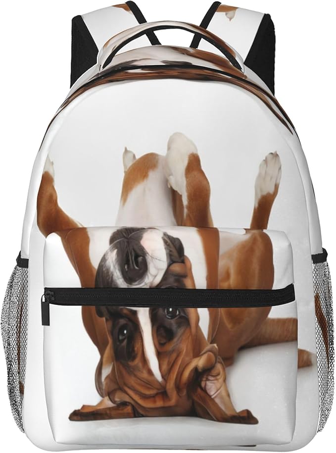 Boxer Dog Backpack Cut Dog Travel Laptop Backpacks Ruckasck Book Bags School Bag for Boys Girls Kids Childrens Teenager Men Women