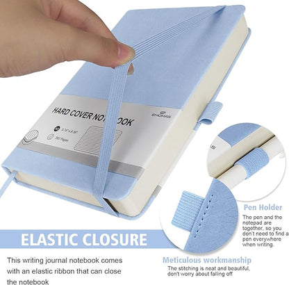 Lined Journal Notebook, 360 Numbered Pages(With page number), Thick Journal for Writing A5 College Ruled Notebook, 100gsm Lined Paper, Leather Hardcover, 5.75'' X 8.38''-1 Pack, Sky Blue