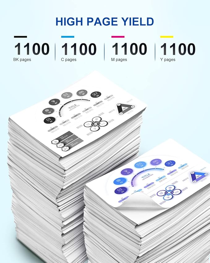 812XL Ink Cartridges with Upgraded Chip Remanufactured for Epson 812XL Ink Cartridges Combo Pack T812 812 XL Ink Work with Epson Workforce Pro WF-7840 WF-7820 WF-7310 EC-C7000 Printer(B/C/M/Y,4 Pack)