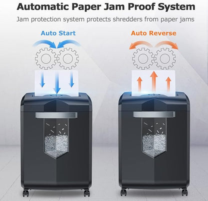 Bonsaii Paper Shredder, 18-Sheet 60-Minutes Shredder for Office Heavy Duty Cross-Cut Shredder with 6 Gallon Pullout Basket 4 Casters(C149-C)